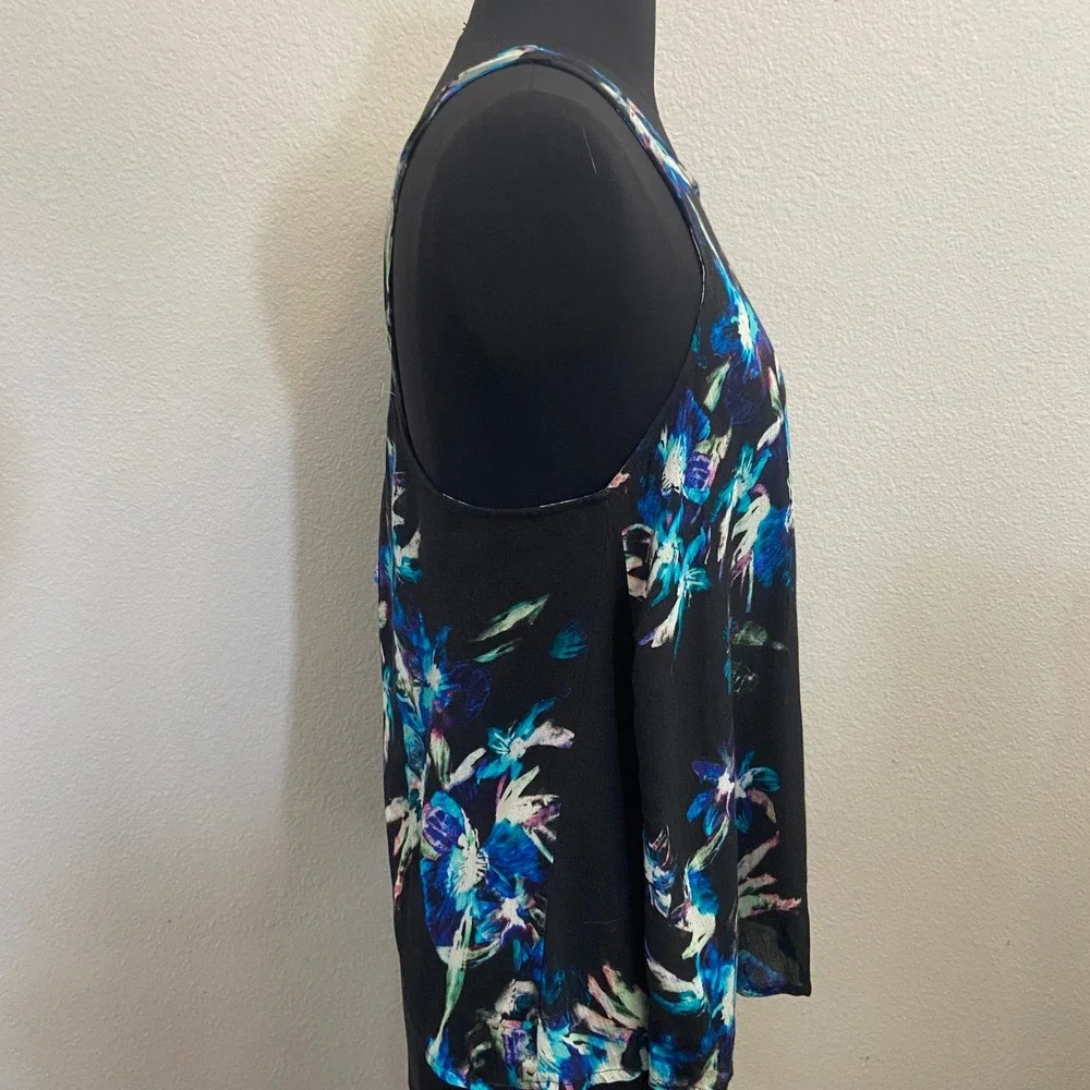 Free People Intimately Floral Print Tank Top Criss Cross Open Back NEW READ‎
